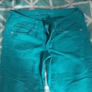 Turquoise American Eagle Skinny Pants